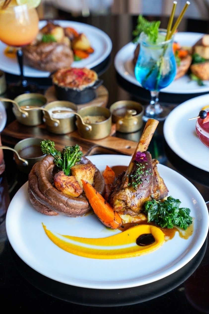A plated Sunday roast main at AVA Steakhouse in Romford
